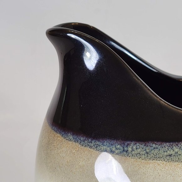 4 Sango Nova Black 4932 Coffee Mugs and Creamer Container Tall Cups Cream Color - Picture 16 of 16